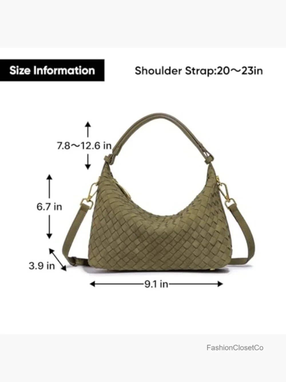 Woven Suede Shoulder Bag - Slouchy Hobo Satchel Crossbody Purse Tote